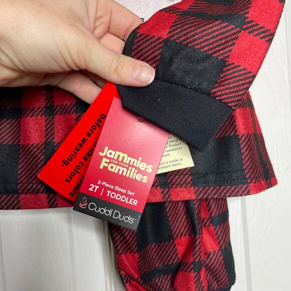 NEW Jammies for Families Cuddle Duds Cute Bear Holiday Pajamas Size 2T Unisex - Picture 2 of 4